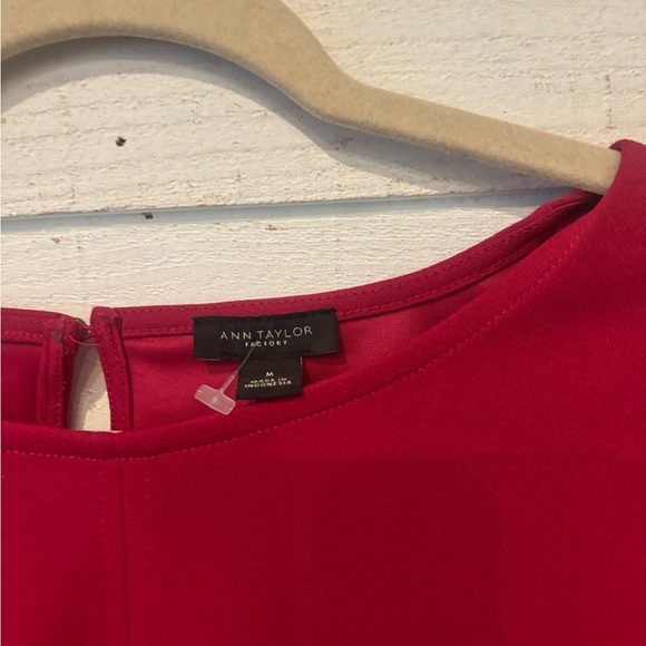 Ann Taylor Factory Dark Pink/Red with adjustable Tie Front /Back Blouse - Picture 10 of 14